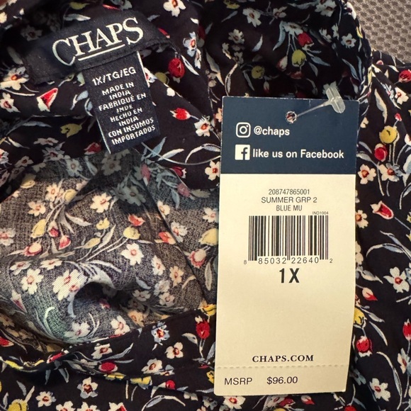 NWT Chaps Floral Midi/Maxi Dress Size 1X - Picture 7 of 10